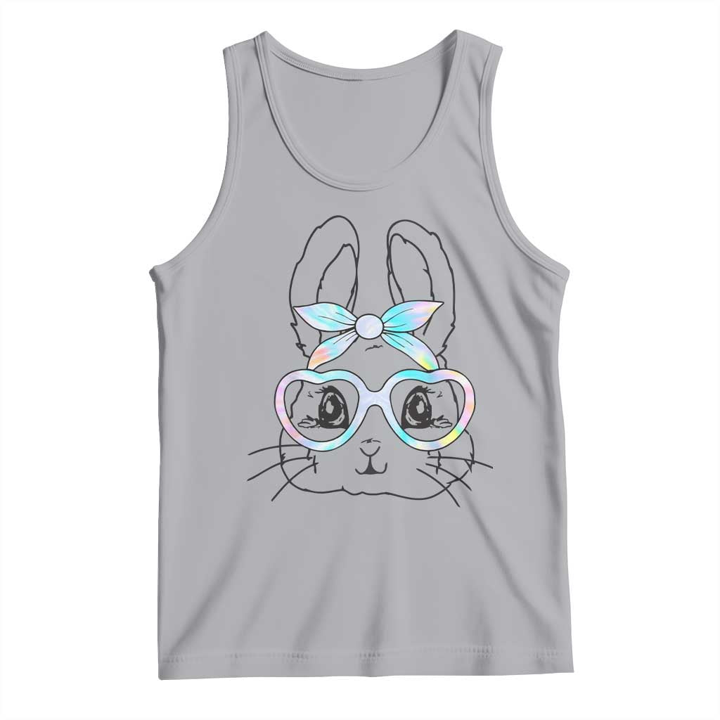 Girls Easter Bunny Tank Top Rabbit Face Tie Dye Glasses Happy Easter Day - Wonder Print Shop