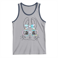 Girls Easter Bunny Tank Top Rabbit Face Tie Dye Glasses Happy Easter Day - Wonder Print Shop