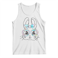 Girls Easter Bunny Tank Top Rabbit Face Tie Dye Glasses Happy Easter Day - Wonder Print Shop