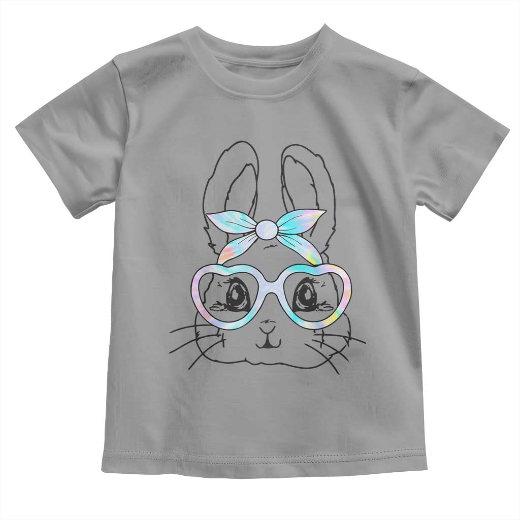 Girls Easter Bunny Toddler T Shirt Rabbit Face Tie Dye Glasses Happy Easter Day - Wonder Print Shop