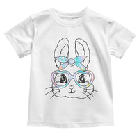 Girls Easter Bunny Toddler T Shirt Rabbit Face Tie Dye Glasses Happy Easter Day - Wonder Print Shop