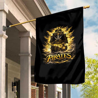 Pirate Lovers Garden Flag Vintage Golden Pirate Ship Skull Graphic