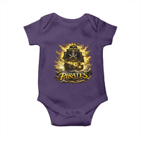 Pirate Lovers Baby Onesie Vintage Golden Pirate Ship Skull Graphic