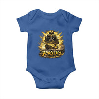 Pirate Lovers Baby Onesie Vintage Golden Pirate Ship Skull Graphic