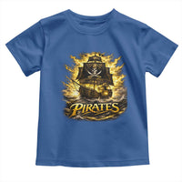 Pirate Lovers Toddler T Shirt Vintage Golden Pirate Ship Skull Graphic