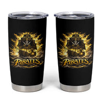 Pirate Lovers Tumbler Cup Vintage Golden Pirate Ship Skull Graphic