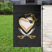Baseball Pirate Garden Flag Baseball Heart With Skull