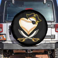 Baseball Pirate Spare Tire Cover Baseball Heart With Skull
