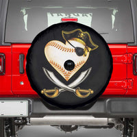 Baseball Pirate Spare Tire Cover Baseball Heart With Skull