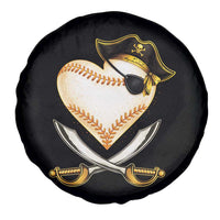 Baseball Pirate Spare Tire Cover Baseball Heart With Skull