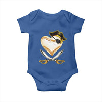 Baseball Pirate Baby Onesie Baseball Heart With Skull