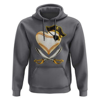 Baseball Pirate Hoodie Baseball Heart With Skull