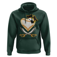 Baseball Pirate Hoodie Baseball Heart With Skull