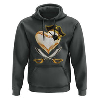 Baseball Pirate Hoodie Baseball Heart With Skull