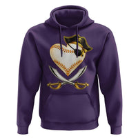 Baseball Pirate Hoodie Baseball Heart With Skull