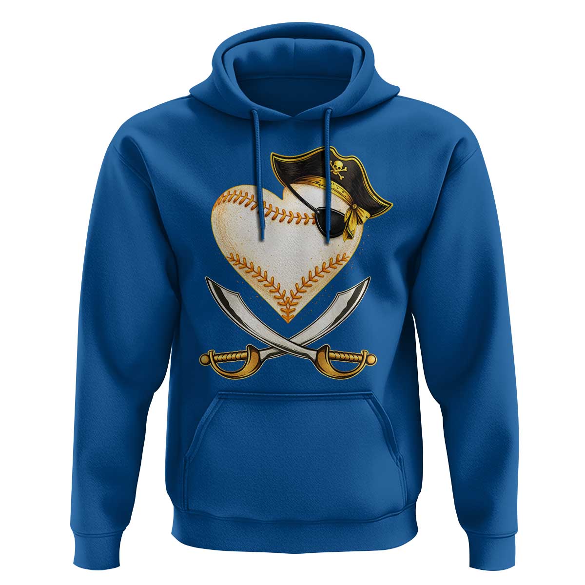 Baseball Pirate Hoodie Baseball Heart With Skull