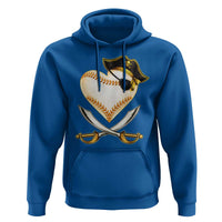 Baseball Pirate Hoodie Baseball Heart With Skull