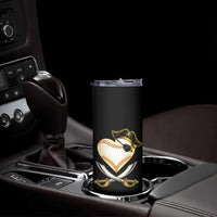 Baseball Pirate Skinny Tumbler Baseball Heart With Skull