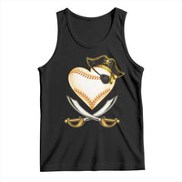 Baseball Pirate Tank Top Baseball Heart With Skull