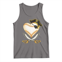 Baseball Pirate Tank Top Baseball Heart With Skull