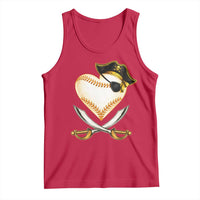 Baseball Pirate Tank Top Baseball Heart With Skull