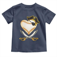 Baseball Pirate Toddler T Shirt Baseball Heart With Skull