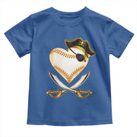 Baseball Pirate Toddler T Shirt Baseball Heart With Skull