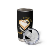 Baseball Pirate Tumbler Cup Baseball Heart With Skull