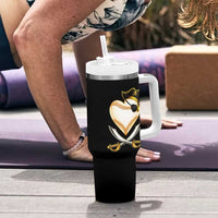 Baseball Pirate Tumbler With Handle Baseball Heart With Skull