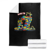 Funny 7th Birthday Building Bricks Throw Blanket I Was 6 Now Im 7 Kids 67 Birthday Building Six Seven Boy