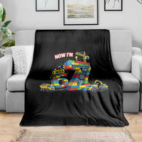 Funny 7th Birthday Building Bricks Throw Blanket I Was 6 Now Im 7 Kids 67 Birthday Building Six Seven Boy
