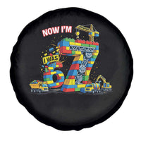 Funny 7th Birthday Building Bricks Spare Tire Cover I Was 6 Now Im 7 Kids 67 Birthday Building Six Seven Boy
