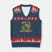 Funny 7th Birthday Building Bricks V-Neck Knit Sweater Vest I Was 6 Now Im 7 Kids 67 Birthday Building Six Seven Boy