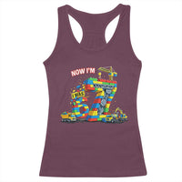Funny 7th Birthday Building Bricks Racerback Tank Top I Was 6 Now Im 7 Kids 67 Birthday Building Six Seven Boy