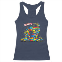 Funny 7th Birthday Building Bricks Racerback Tank Top I Was 6 Now Im 7 Kids 67 Birthday Building Six Seven Boy