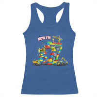 Funny 7th Birthday Building Bricks Racerback Tank Top I Was 6 Now Im 7 Kids 67 Birthday Building Six Seven Boy