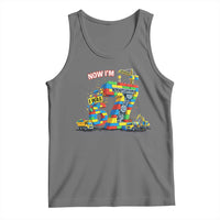 Funny 7th Birthday Building Bricks Tank Top I Was 6 Now Im 7 Kids 67 Birthday Building Six Seven Boy