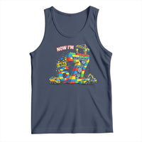 Funny 7th Birthday Building Bricks Tank Top I Was 6 Now Im 7 Kids 67 Birthday Building Six Seven Boy