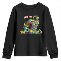 Funny 7th Birthday Building Bricks Youth Sweatshirt I Was 6 Now Im 7 Kids 67 Birthday Building Six Seven Boy