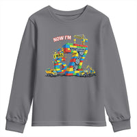 Funny 7th Birthday Building Bricks Youth Sweatshirt I Was 6 Now Im 7 Kids 67 Birthday Building Six Seven Boy