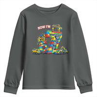 Funny 7th Birthday Building Bricks Youth Sweatshirt I Was 6 Now Im 7 Kids 67 Birthday Building Six Seven Boy
