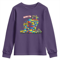 Funny 7th Birthday Building Bricks Youth Sweatshirt I Was 6 Now Im 7 Kids 67 Birthday Building Six Seven Boy