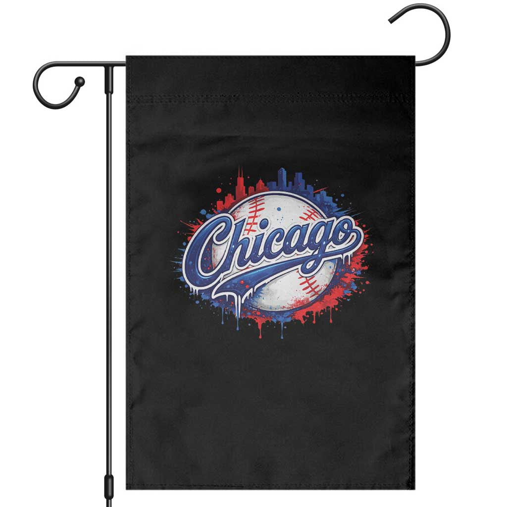 Chicago Pride Dripping Baseball Graphic Garden Flag