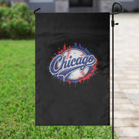 Chicago Pride Dripping Baseball Graphic Garden Flag