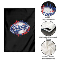 Chicago Pride Dripping Baseball Graphic Garden Flag