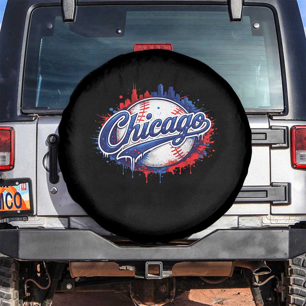 Chicago Pride Dripping Baseball Graphic Spare Tire Cover