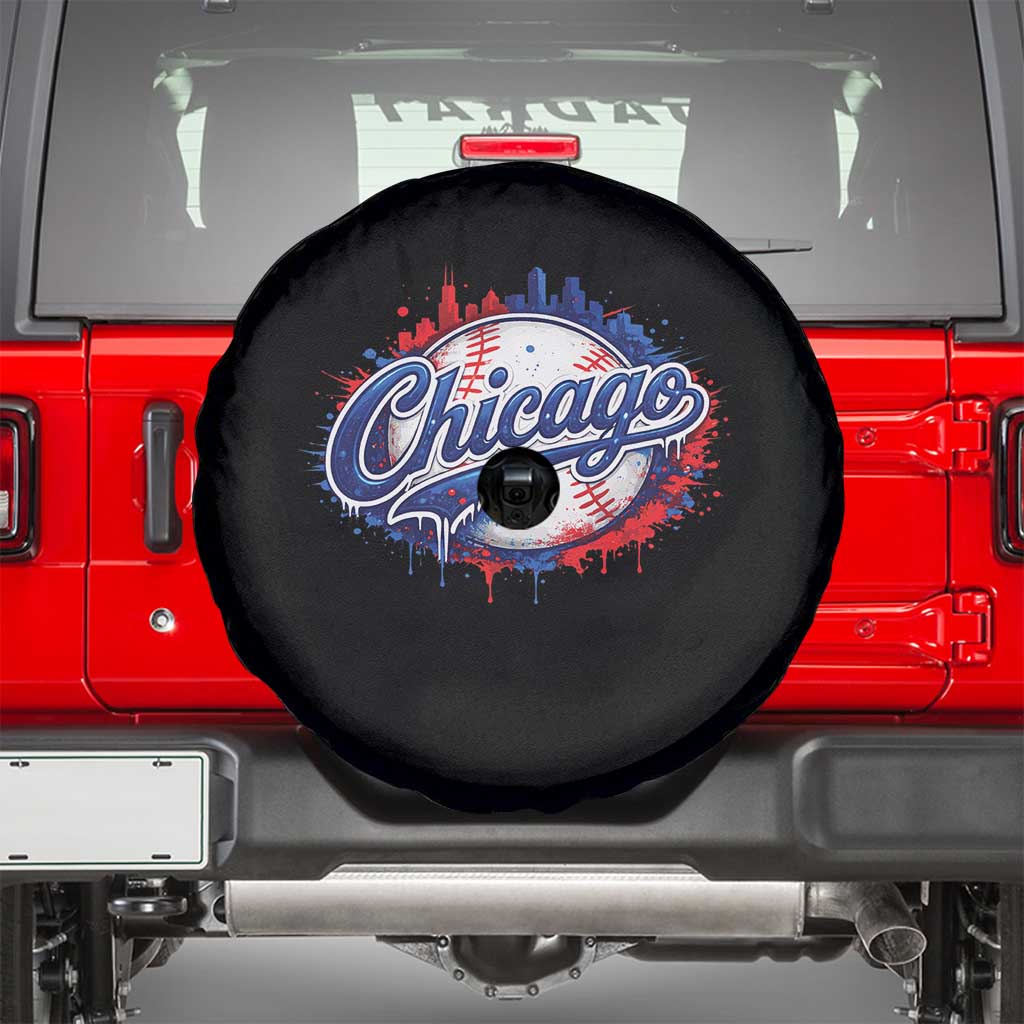 Chicago Pride Dripping Baseball Graphic Spare Tire Cover