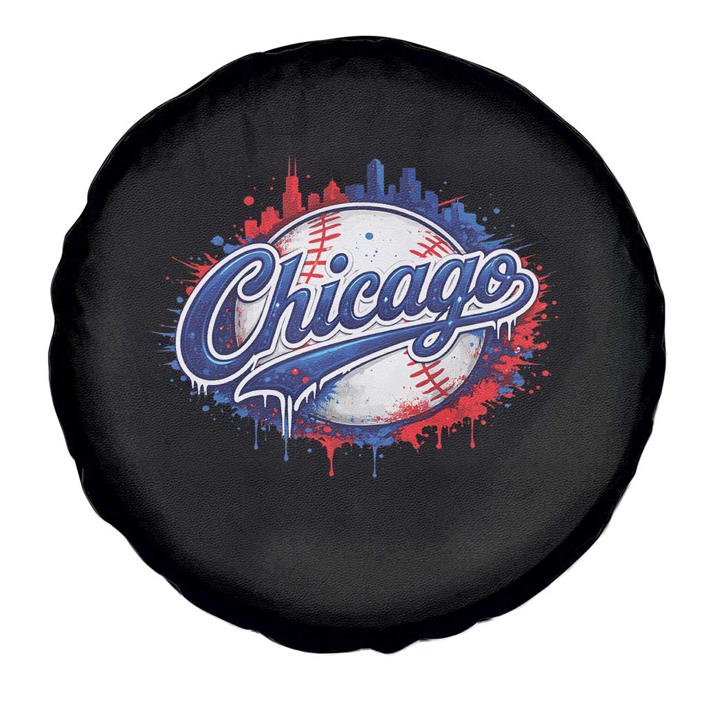 Chicago Pride Dripping Baseball Graphic Spare Tire Cover