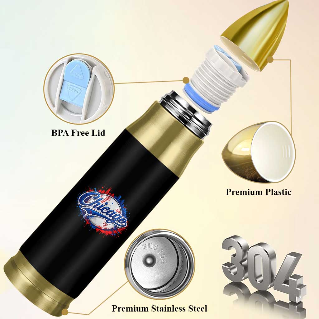 Chicago Pride Dripping Baseball Graphic Bullet Tumbler