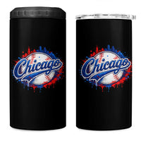 Chicago Pride Dripping Baseball Graphic 4 in 1 Can Cooler Tumbler